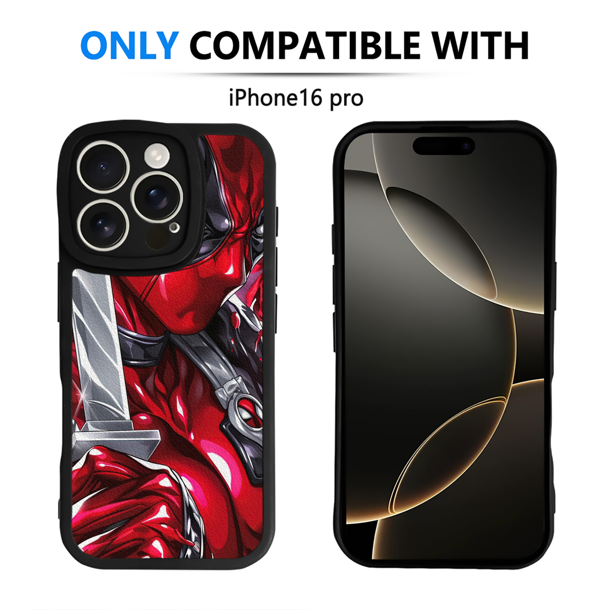 （画像用） Deadpool デッドプール 【iPhone 16シリーズ対応】シリコンスマホケース（レザー調） 材質：シリコン